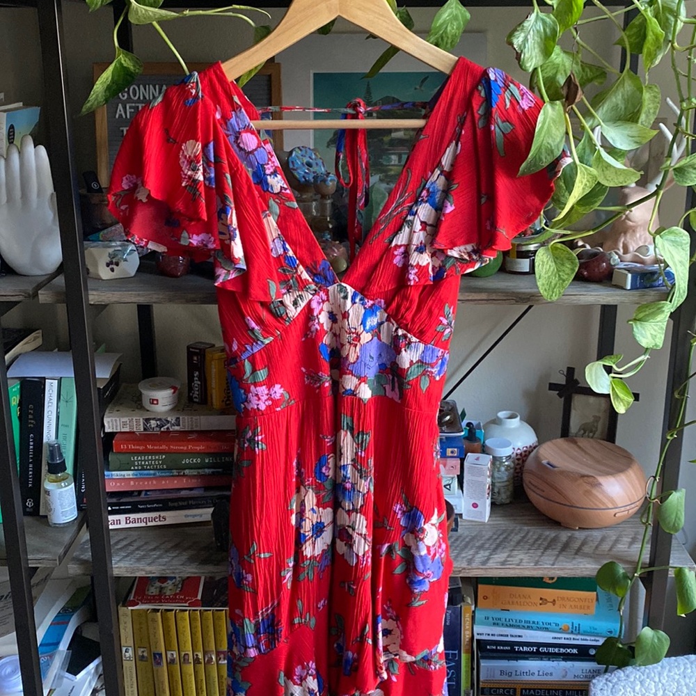 Small Lulu’s Red Mini Sundress Floral